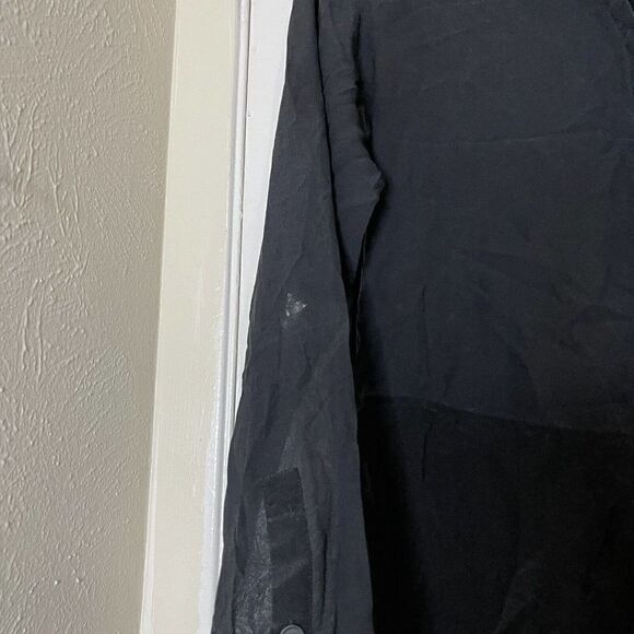 T Alexander Wang black silk long sleeve button down tunic size XS - Picture 2 of 5